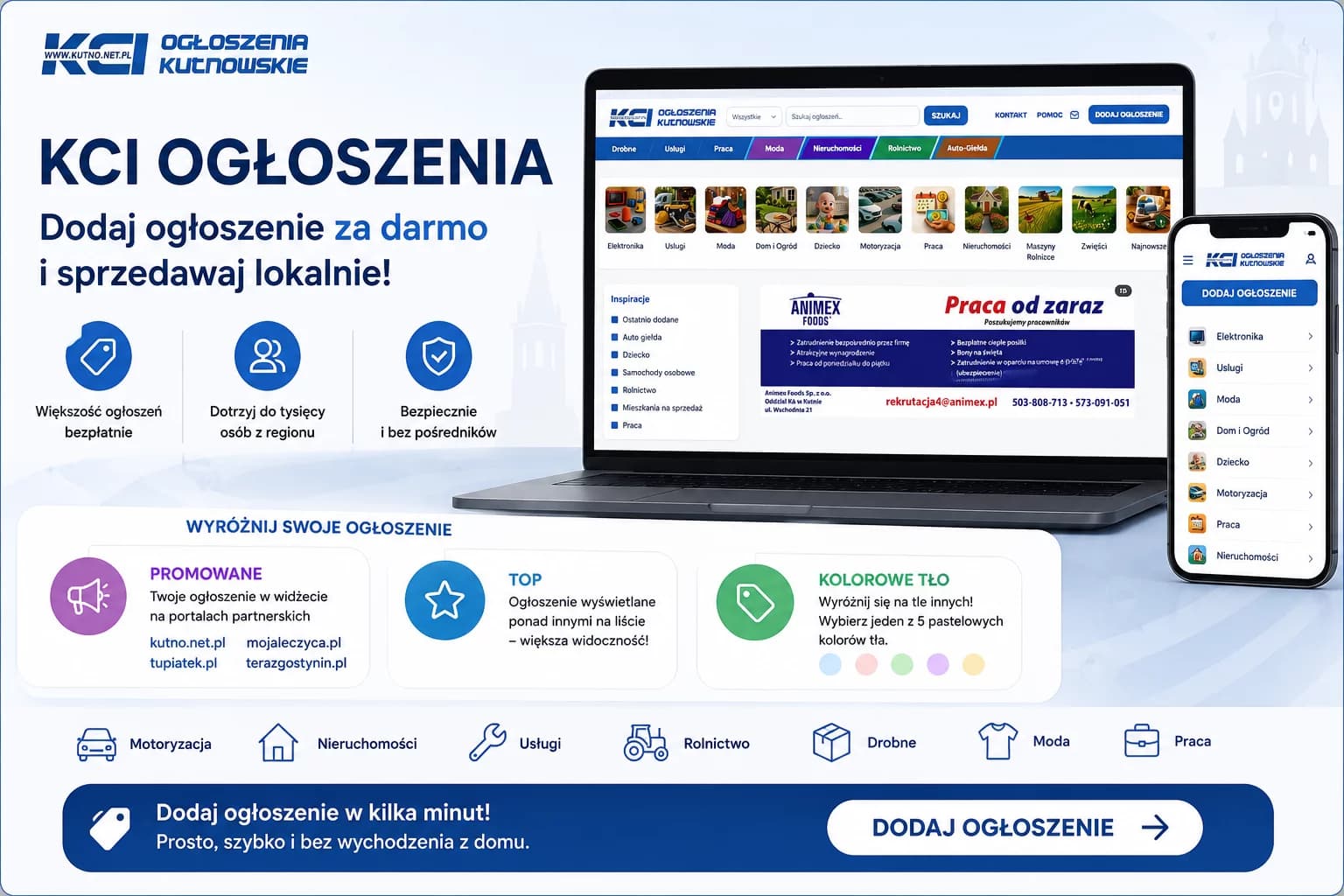 KCI Ogłoszenia – bezpłatny portal ogłoszeniowy dla mieszkańców regionu