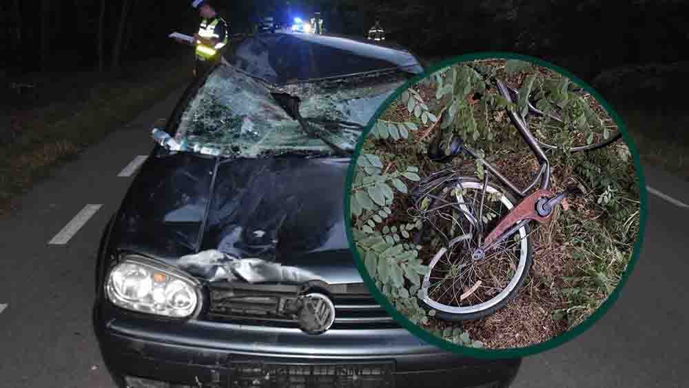 Kierująca Volkswagenem potrąciła kobietę z dwojgiem dzieci na rowerze. Wszyscy ciężko ranni