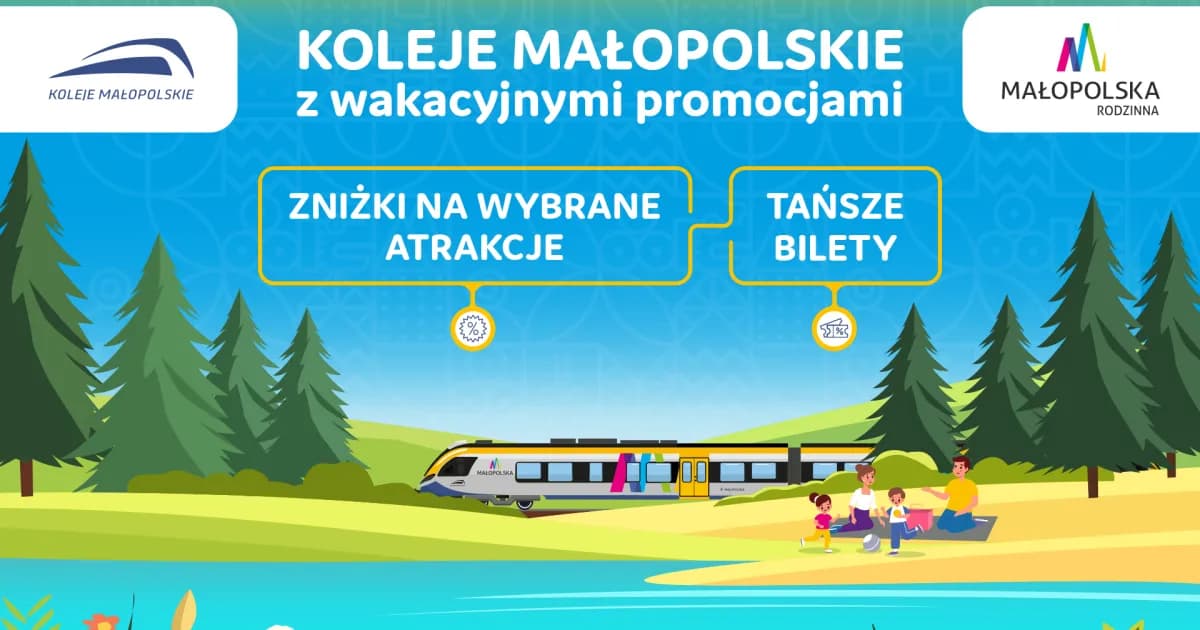 Koleje Małopolskie z wakacyjnymi promocjami. Są zniżki do atrakcji i tańsze bilety