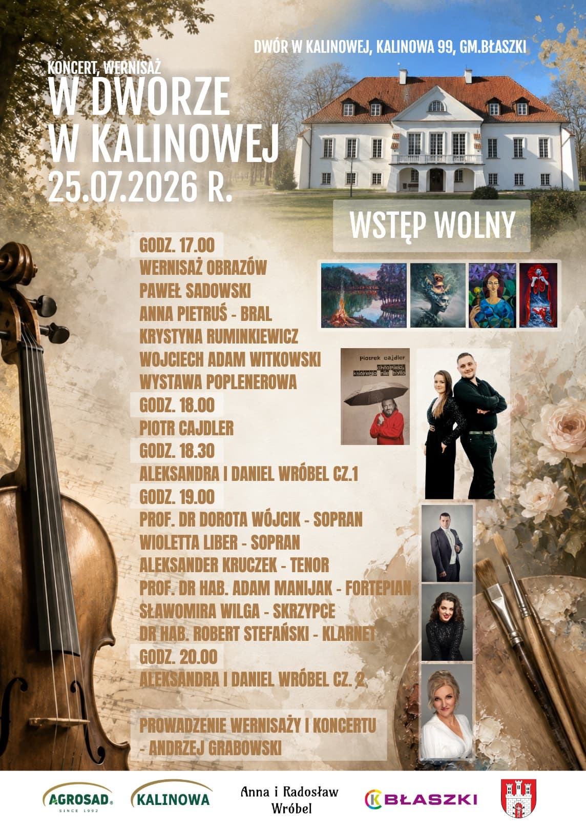 Koncerty i wernisaże w Dworze w Kalinowej