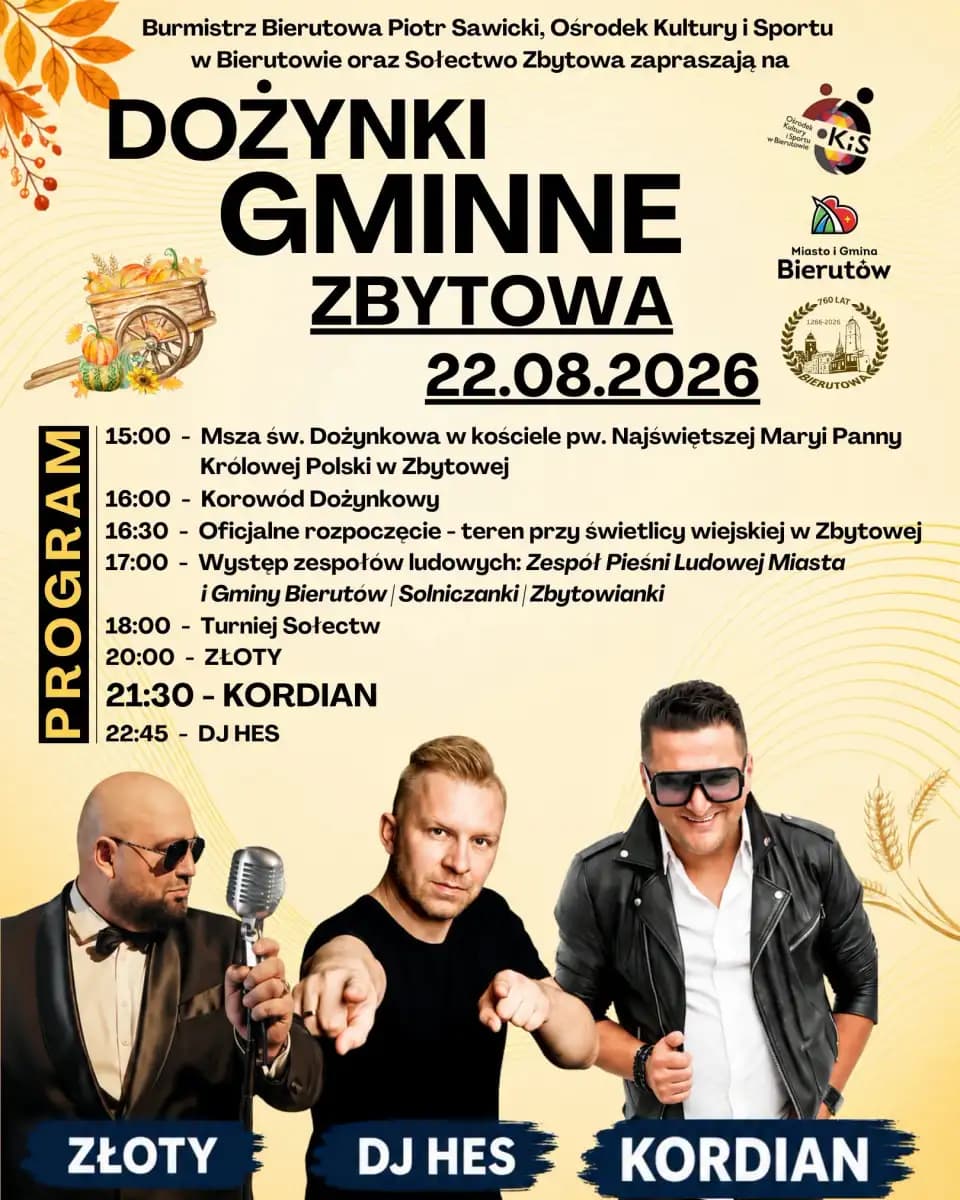 Kordian gwiazdą dożynek gminnych w Zbytowej. Znamy program tegorocznego święta plonów