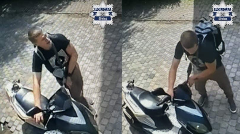 Kradzież skutera zarejestrowany przez kamerę monitoringu. Kto rozpoznaje mężczyznę?