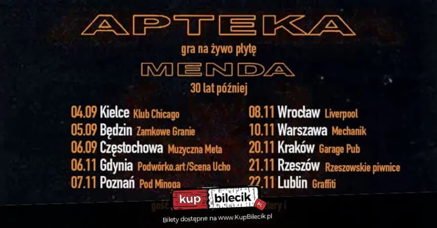 Kup bilet na wydarzenie: Apteka - koncert w Rzeszowie