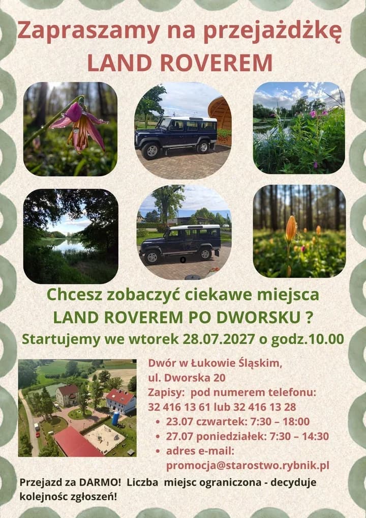 Land Roverem po dworsku. Bezpłatna wyprawa rusza z Łukowa Śląskiego