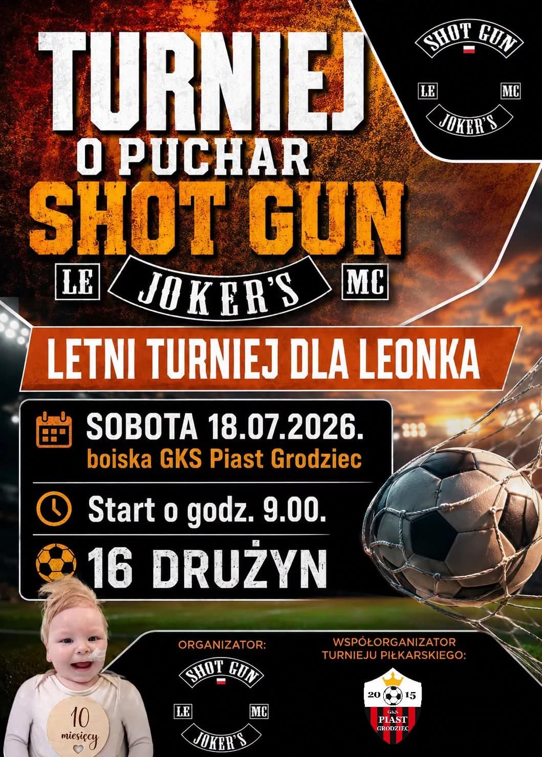 Letni turniej dla Leonka w Grodźcu. 16 drużyn zagra o Puchar Shot Gun LE MC Joker’s