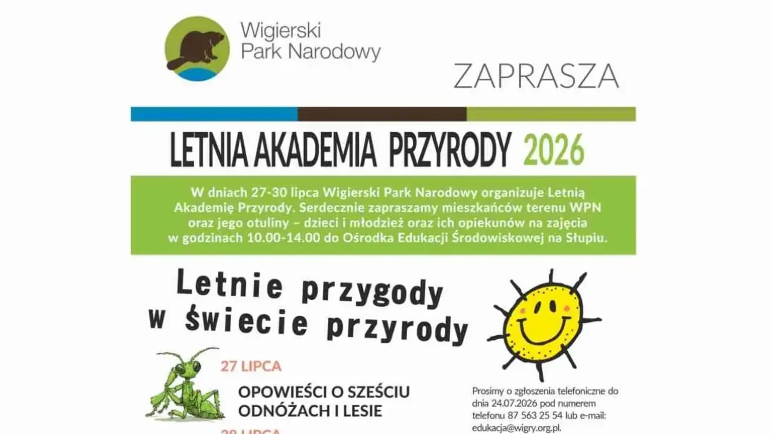 Letnia Akademia Przyrody w Wigierskim Parku Narodowym. Bezpłatne zajęcia dla dzieci i opiekunów