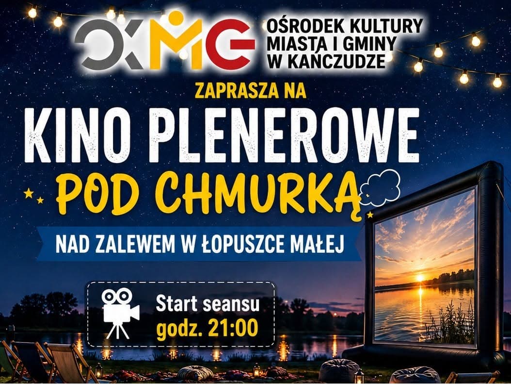 Letnie Kino Plenerowe nad zalewem w Łopuszce Małej