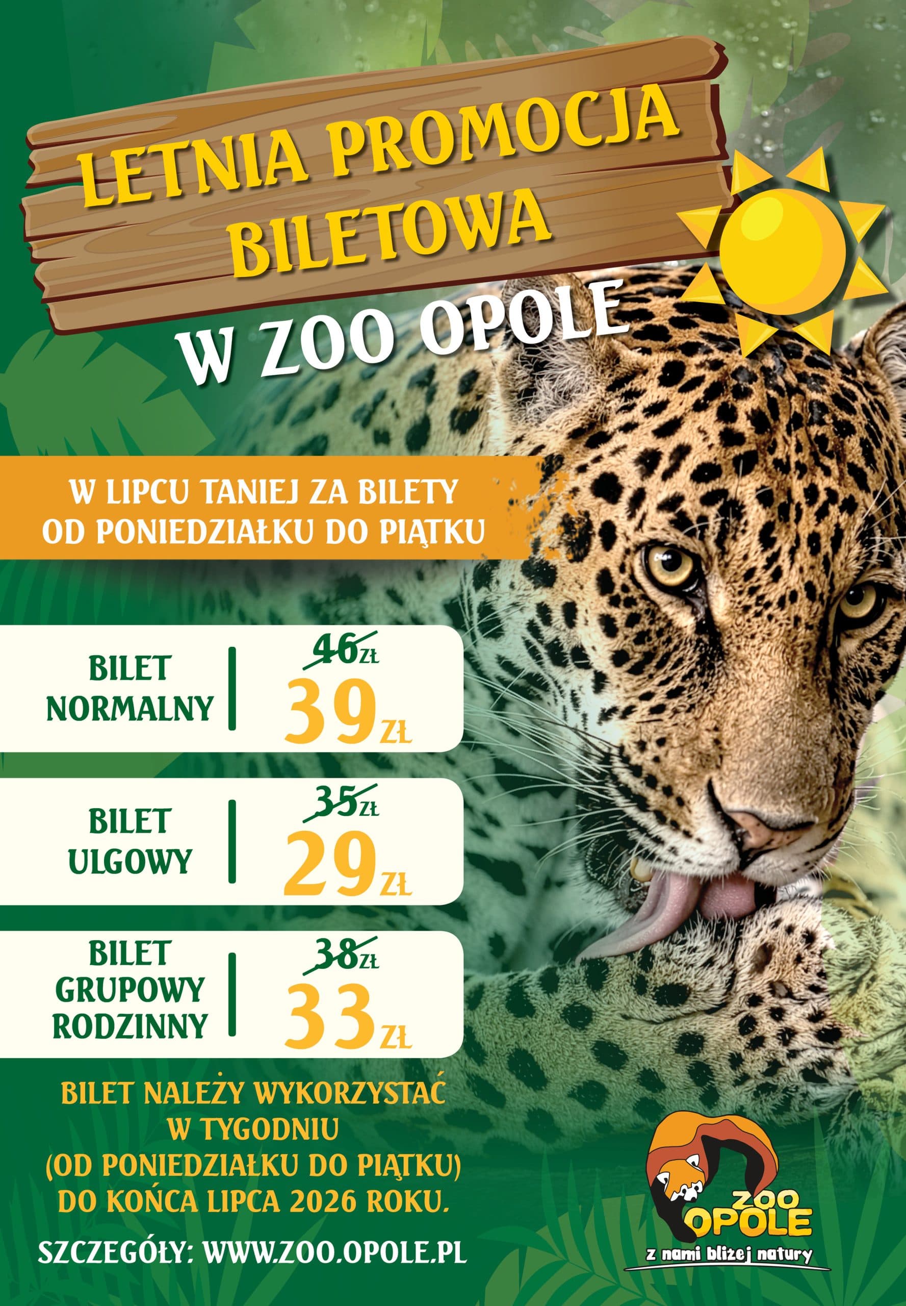 Lipiec z tańszymi biletami do naszego ZOO