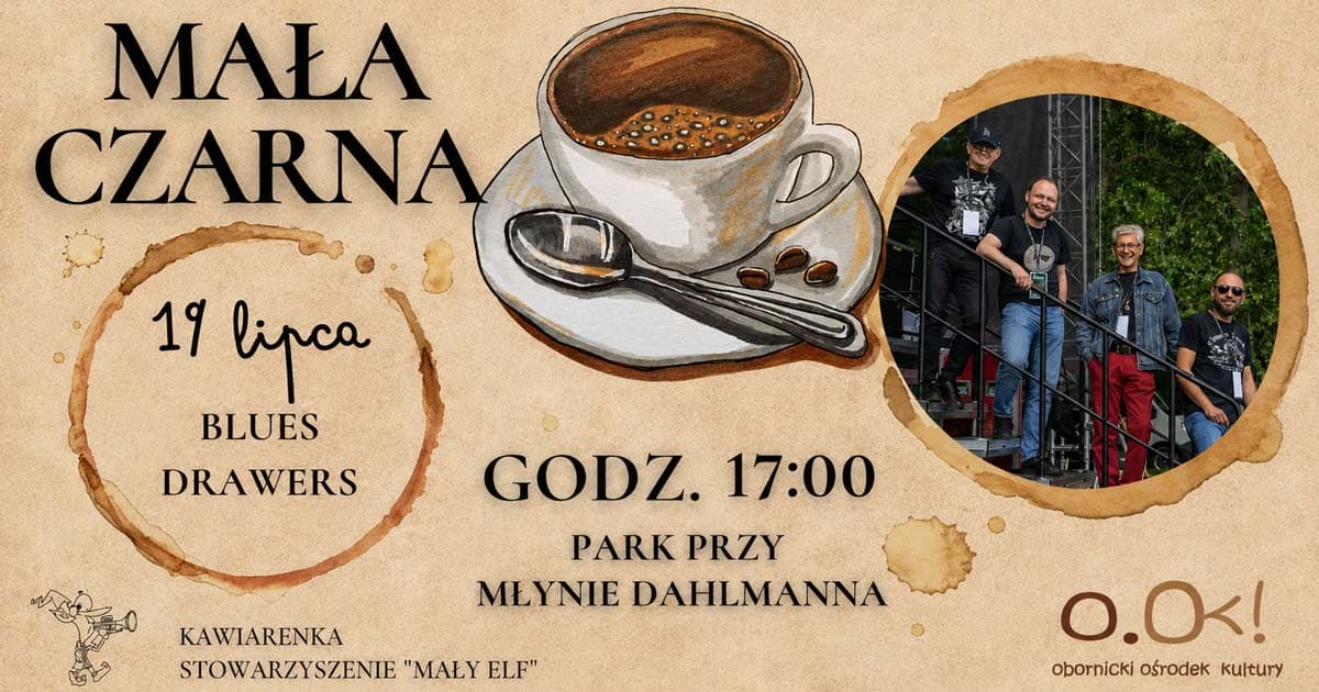 „Mała Czarna" w niedzielę przy młynie Dahlmanna. Zagrają Blues Drawers