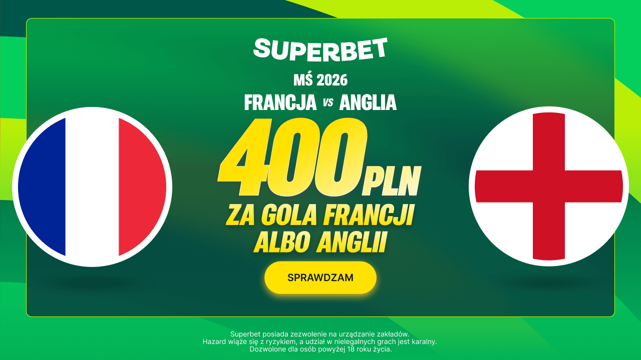 Mecz o brąz z bonusem 400 zł. Superbet nagradza gola Francji lub Anglii