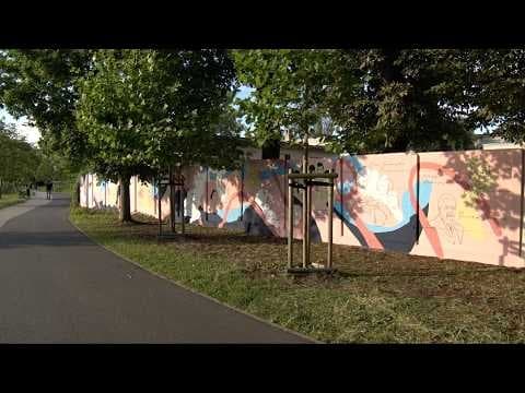 Mieszkańcy wspólnie tworzyli mural nad Jeziorem Jelonek
