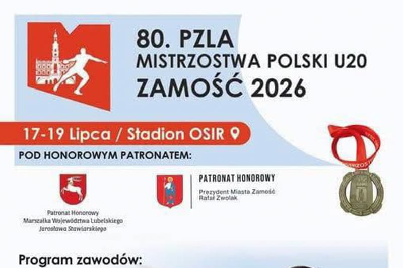 Mistrzostwa Polski U20 w Zamościu – lekkoatletyczny weekend pełen emocji na stadionie OSiR