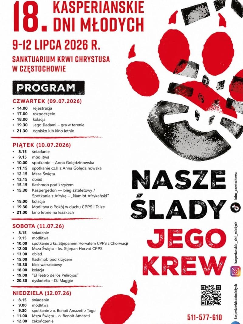 Młodzi spotkają się w Częstochowie. Zaczynają się XVIII Kasperiańskie Dni Młodych