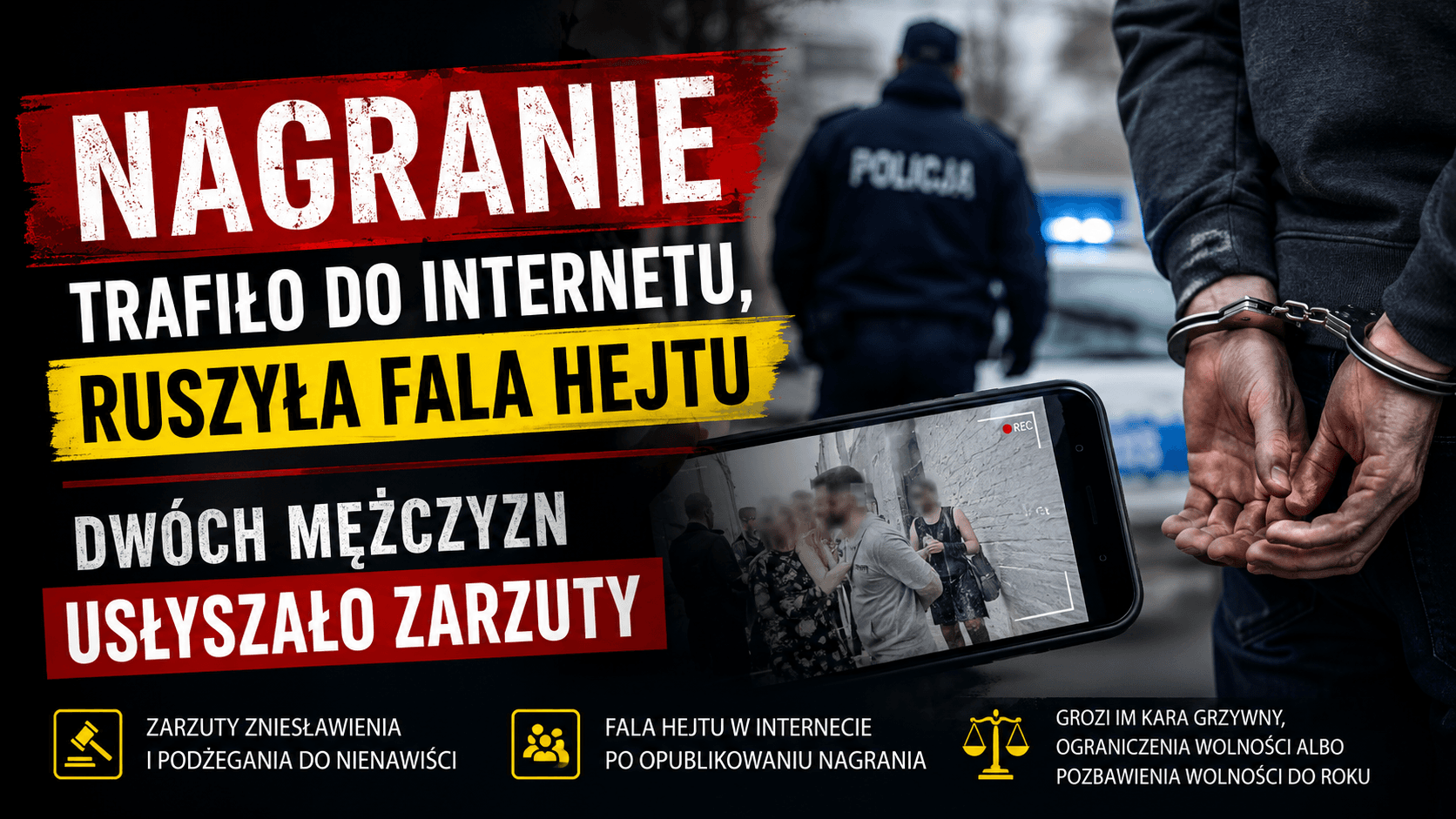 Nagranie trafiło do internetu, ruszyła fala hejtu. Dwóch mężczyzn usłyszało zarzuty