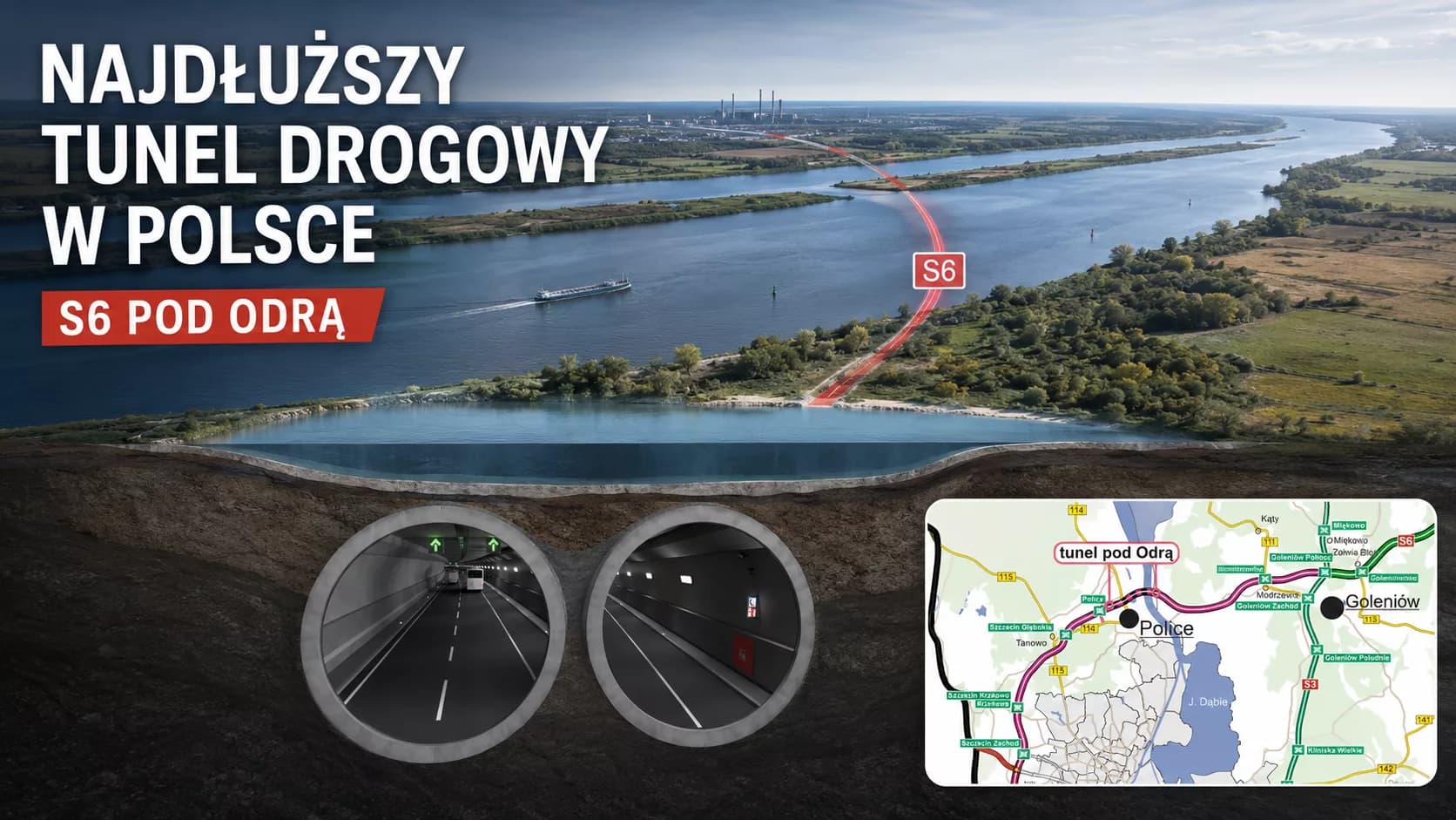 Najdłuższy tunel drogowy w Polsce coraz bliżej. Powstanie pod Odrą na trasie S6