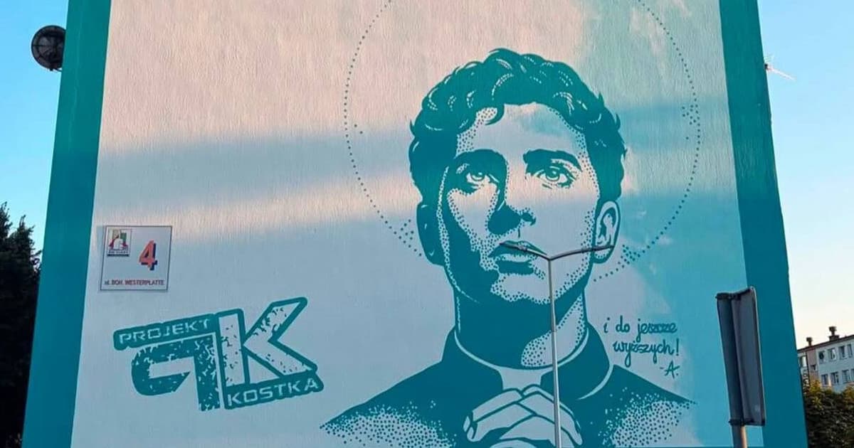 Największy w Polsce mural św. Stanisława Kostki powstał w Złotowie