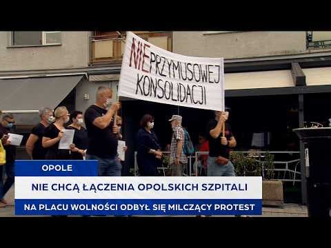 Nie chcą łączenia opolskich szpitali. Na Placu Wolności odbył się milczący protest