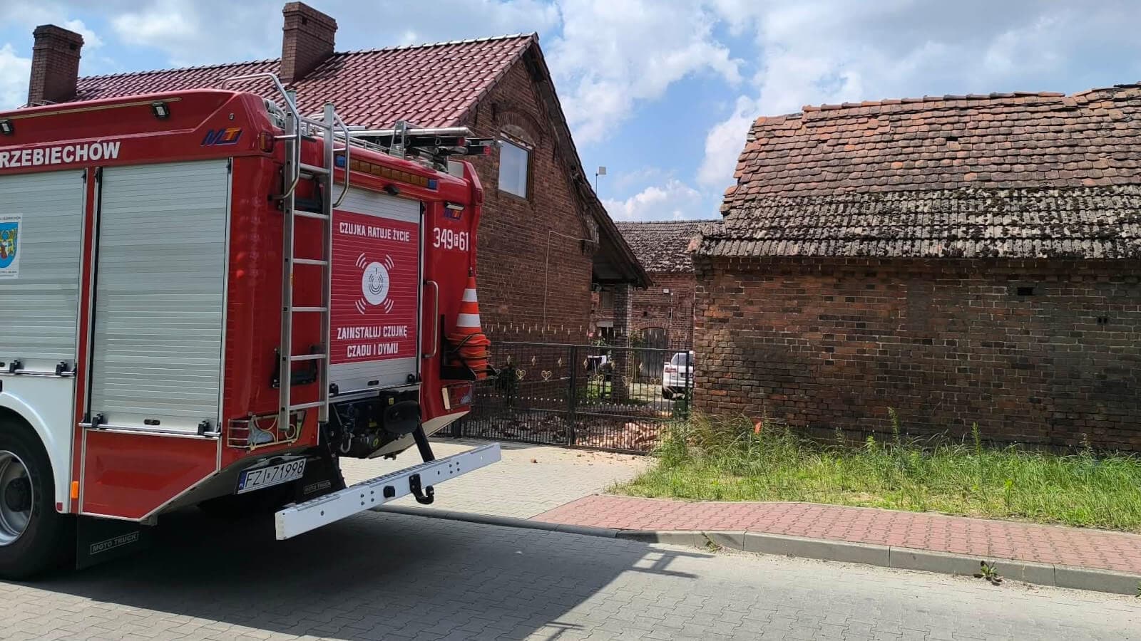 Niebezpieczne zdarzenie pod Sulechowem. Zawaliła się część budynku