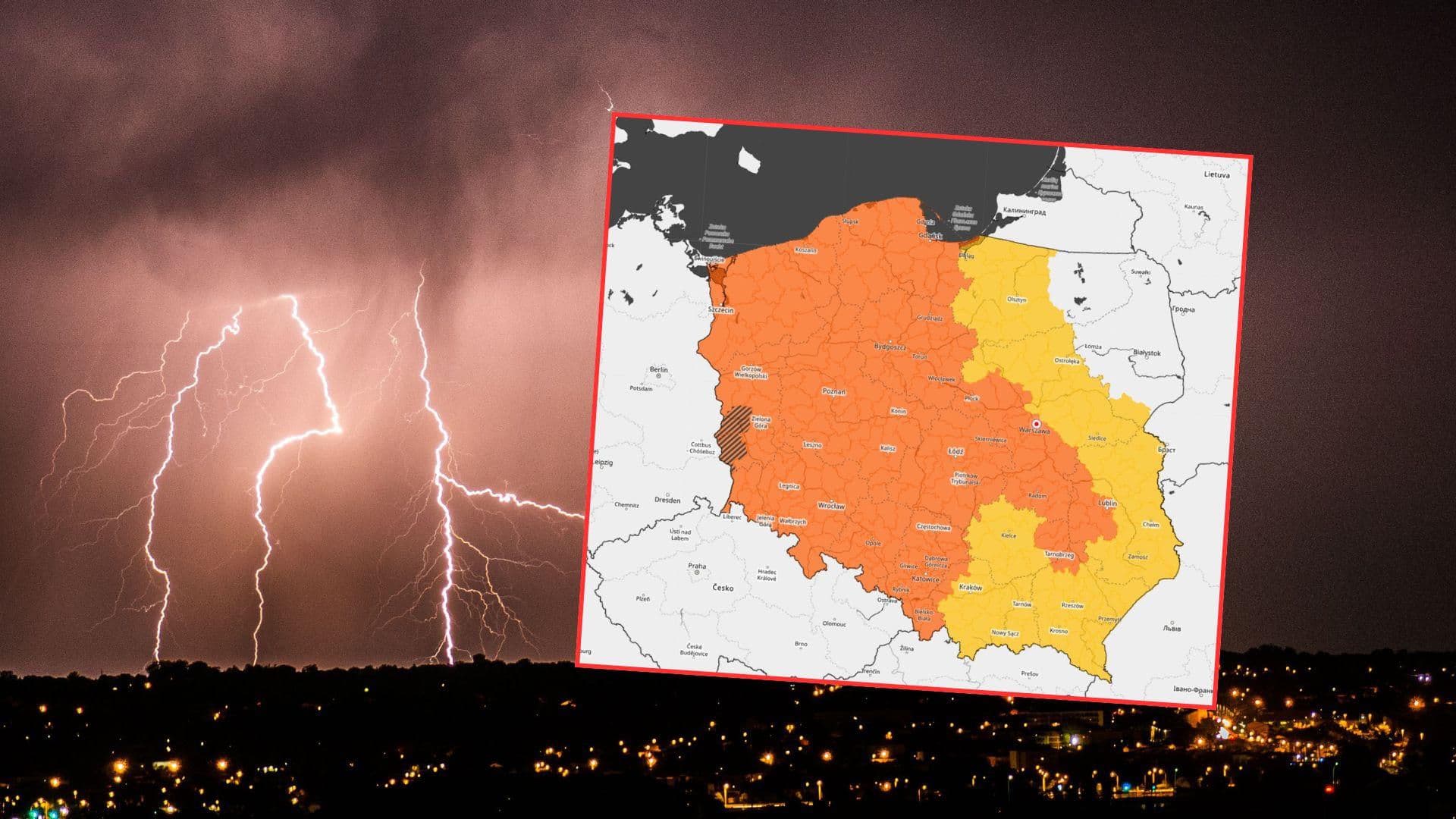 Niebezpieczny front nad Polską. Wiatr do 100 km/h, grad i ulewy