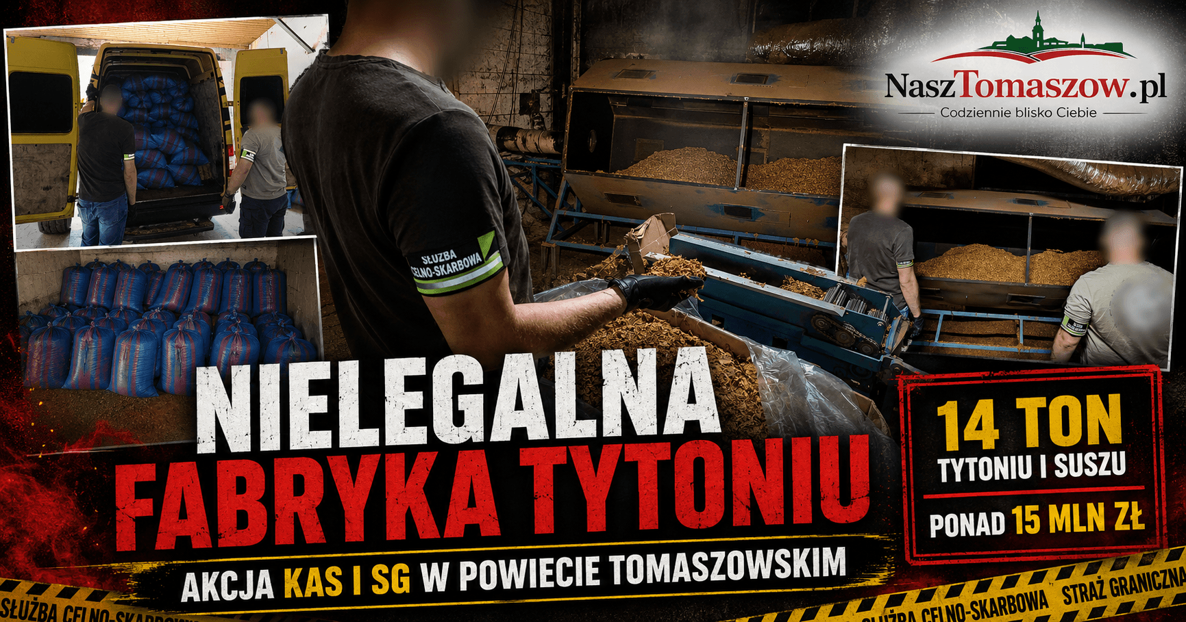 Nielegalna fabryka tytoniu w powiecie tomaszowskim /zdjecia i film