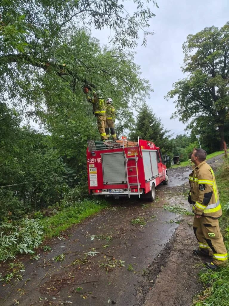 Nocna walka z żywiołem w gminie Wleń. Paraliż na drogach, zalane piwnice i dziesiątki interwencji