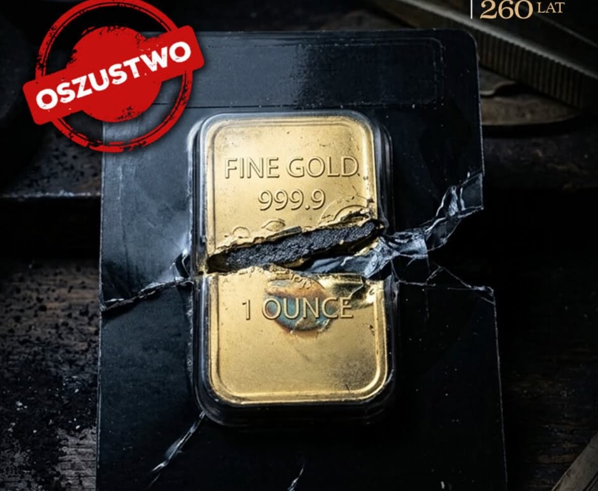 Nowe oszustwo w internecie. Wystawiają podrabiane sztabki złota
