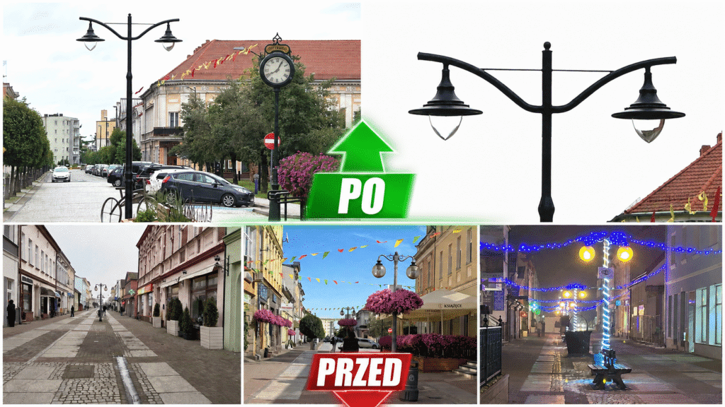 NOWY TOMYŚL: Nowe lampy stanęły na „deptaku”. Centrum miasta pięknieje