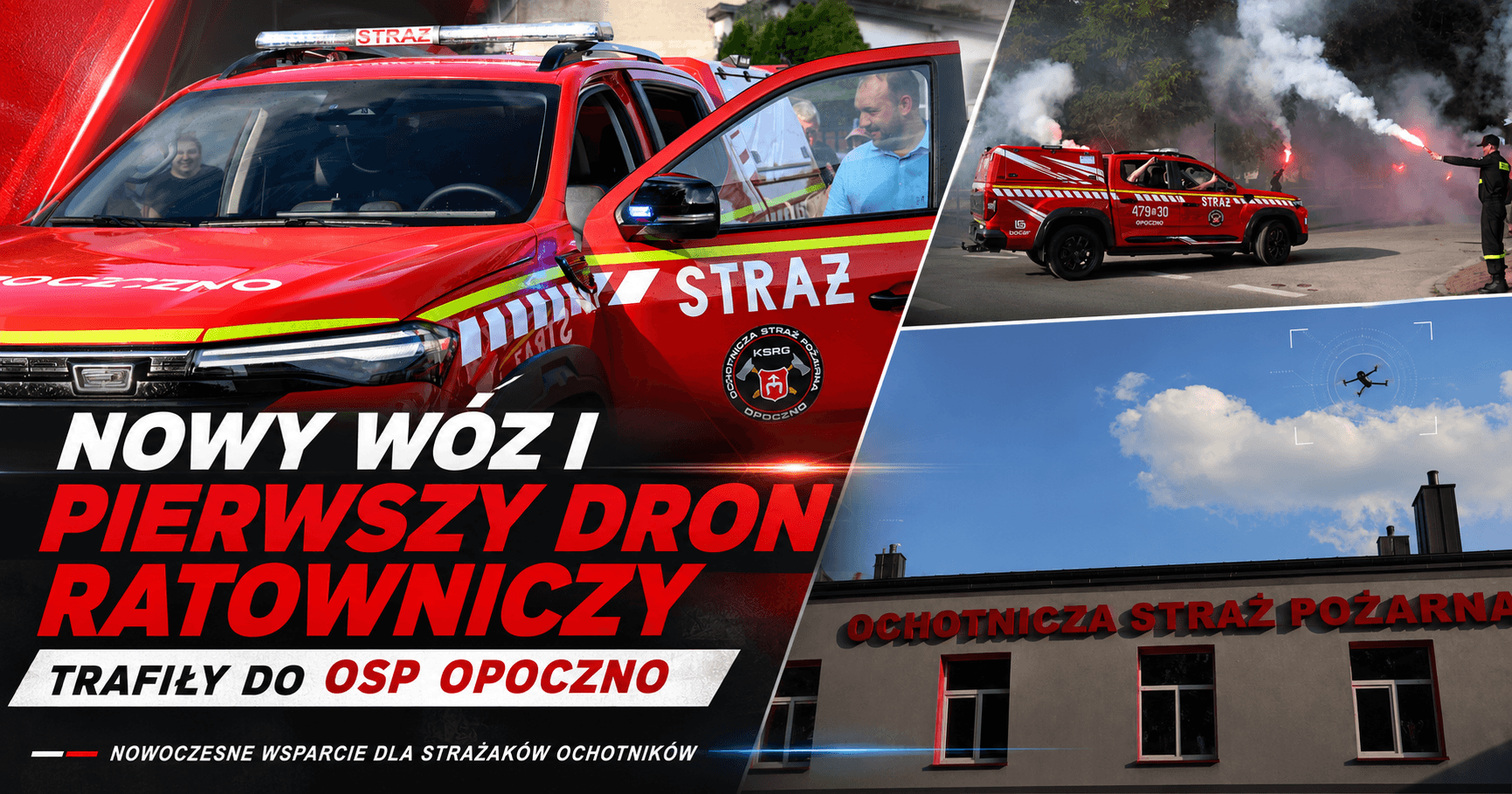 Nowy wóz i pierwszy dron ratowniczy trafiły do OSP Opoczno