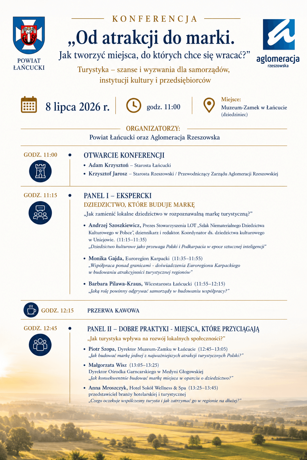 Od atrakcji do marki. W Łańcucie odbędzie się konferencja o przyszłości turystyki i rozwoju regionów
