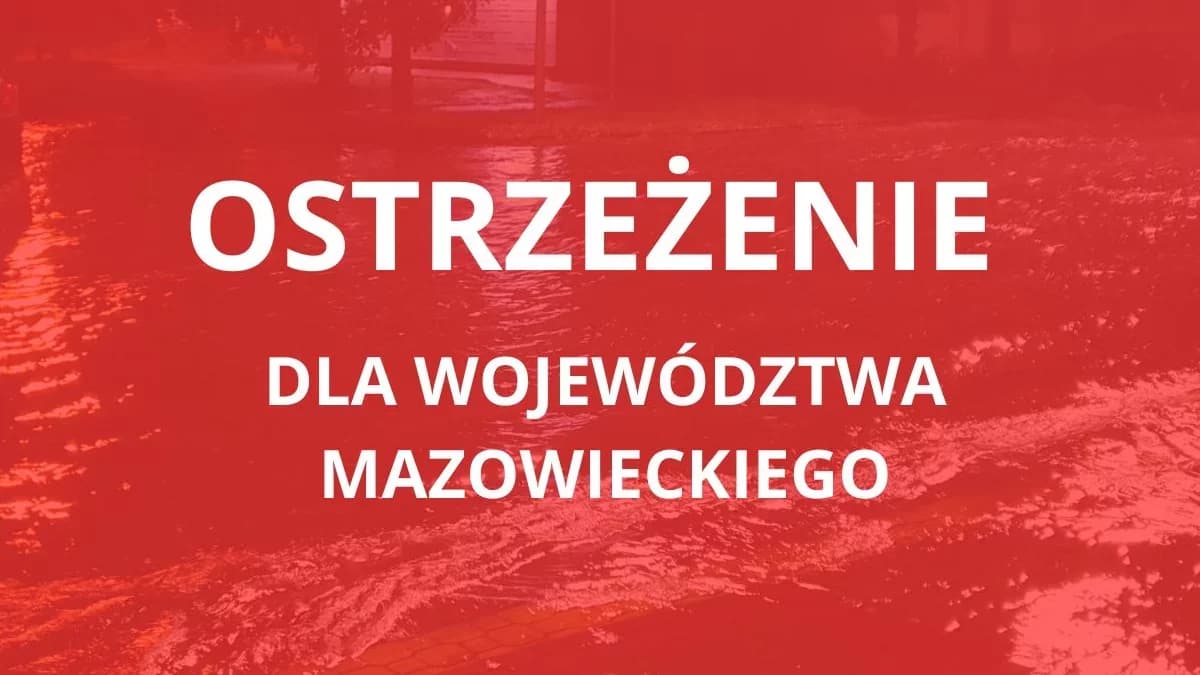 Ostrzeżenie IMGW pierwszego stopnia dla województwa mazowieckiego. Zacznie się już wkrótce