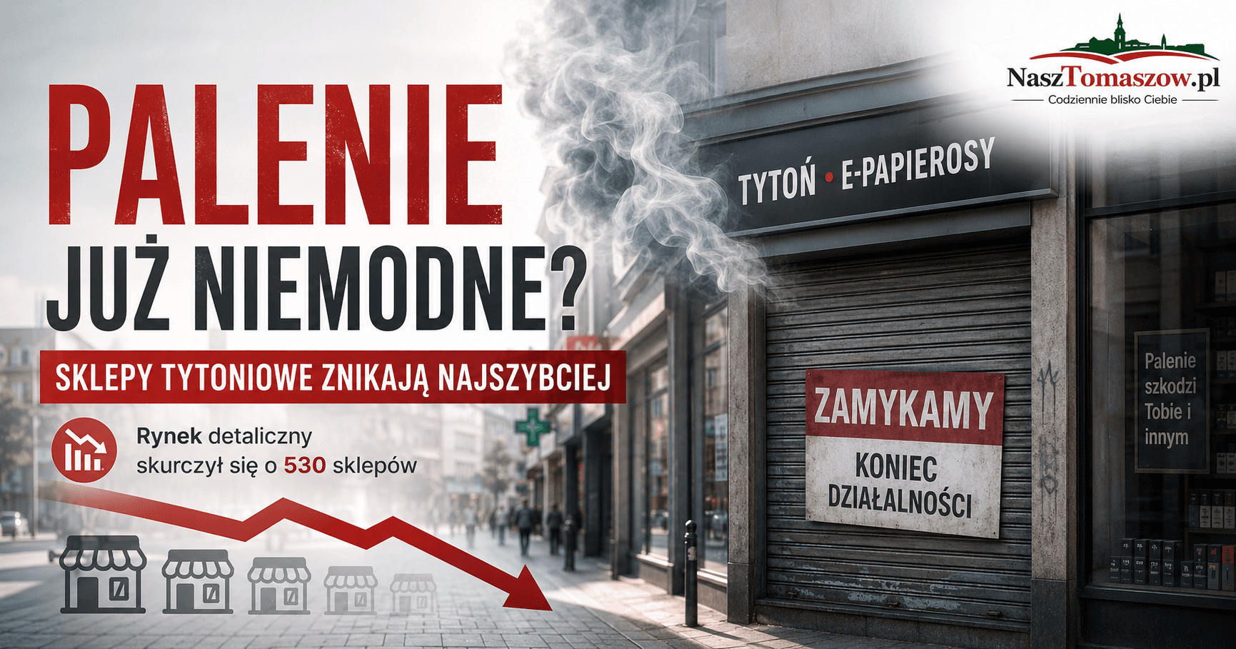 Palenie wychodzi z mody, a sklepy z tytoniem znikają. Polski handel traci setki placówek