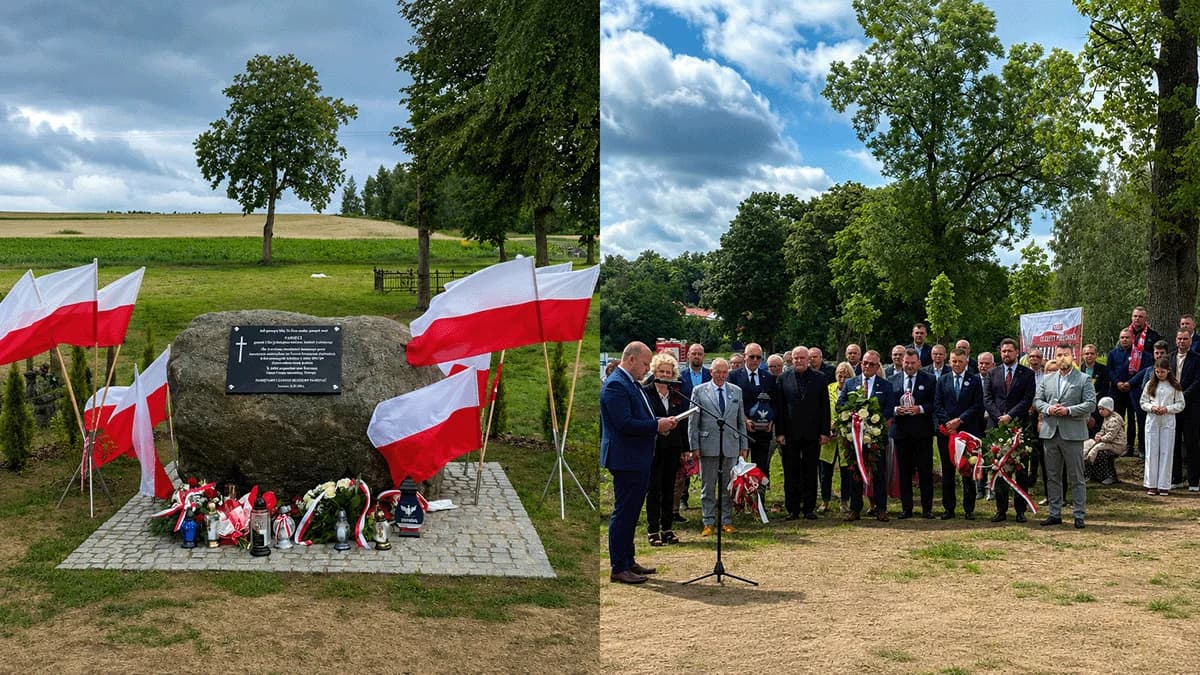 „Pamiętamy i zawsze będziemy pamiętać”. W Turznicy odsłonięto monument poświęcony ofiarom ludobójstwa na Kresach