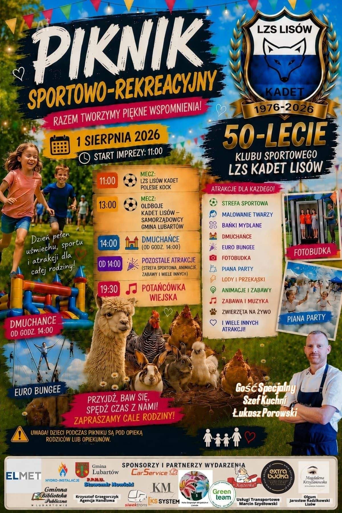 Piknik sportowo-rekreacyjny - 50-lecie LZS Kadet Lisów