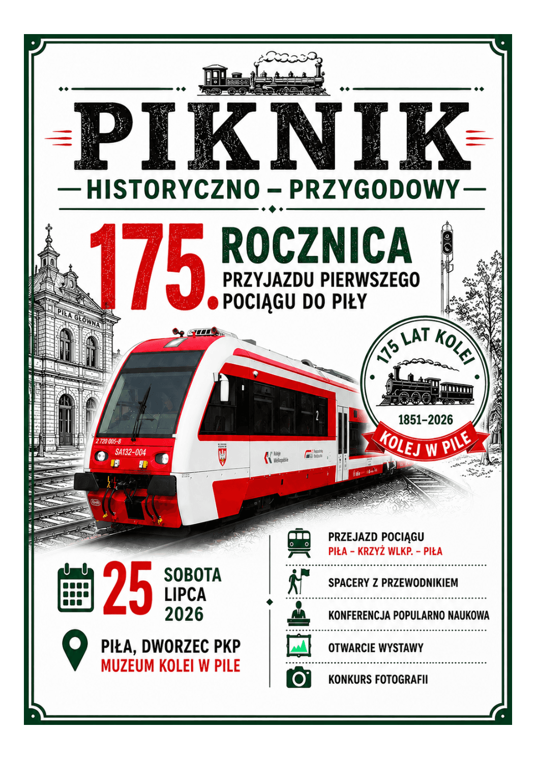 Piła będzie świętować 175 lat kolei. Przed nami wyjątkowy weekend pełen atrakcji