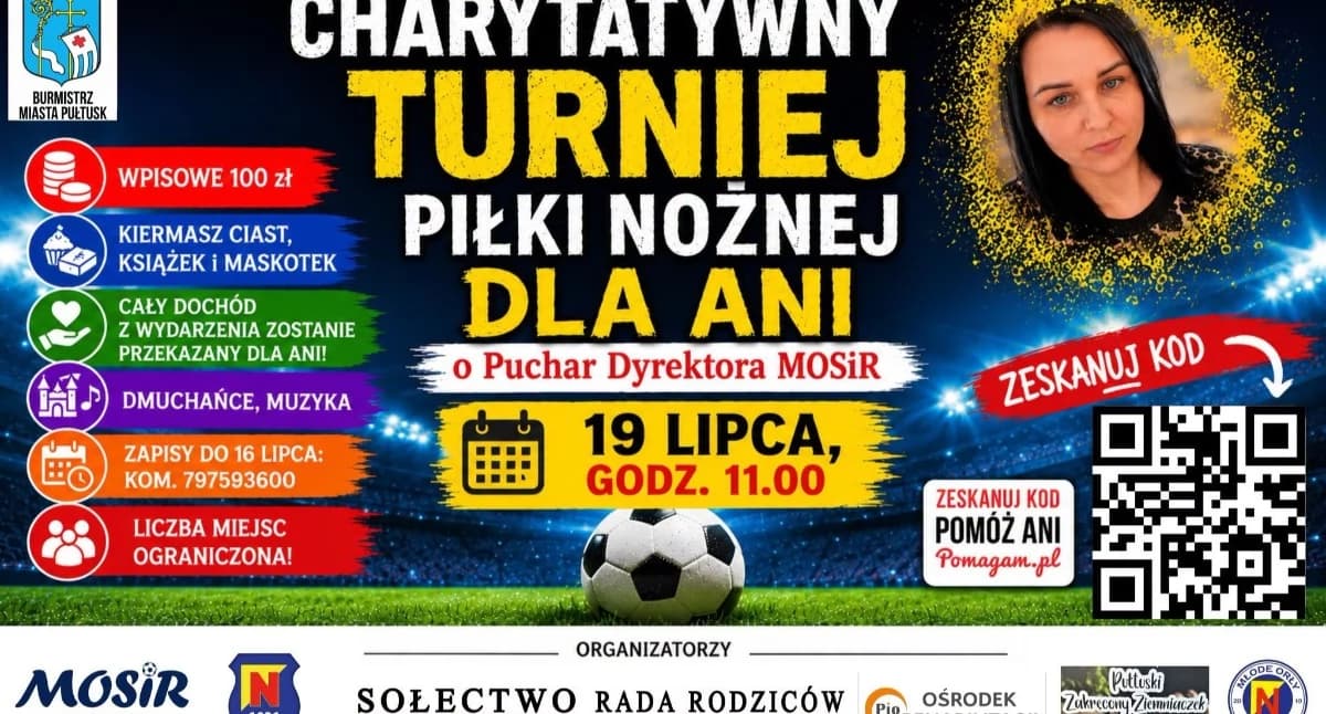 Piłkarskie serca dla Ani! Charytatywny turniej o Puchar Dyrektora MOSiR w Pułtusku