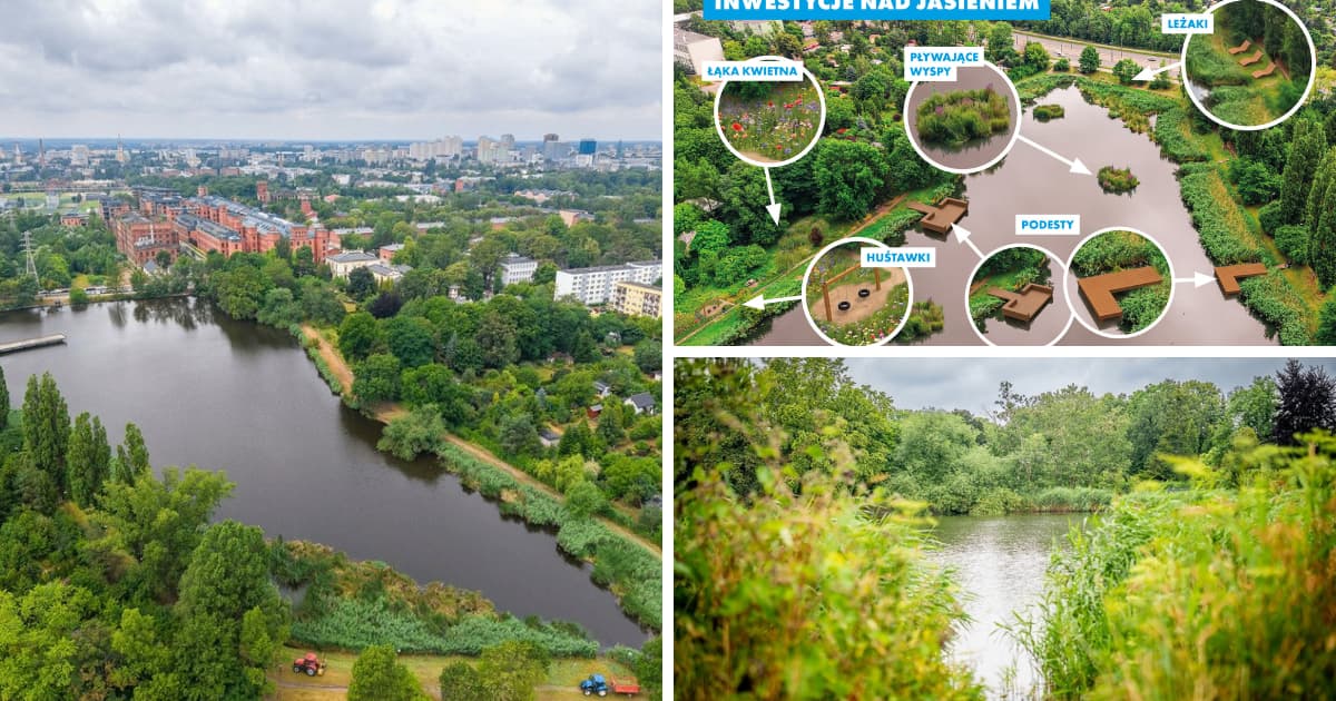 Plaża, hamaki, leżaki i plac zabaw nad Jasieniem w Łodzi