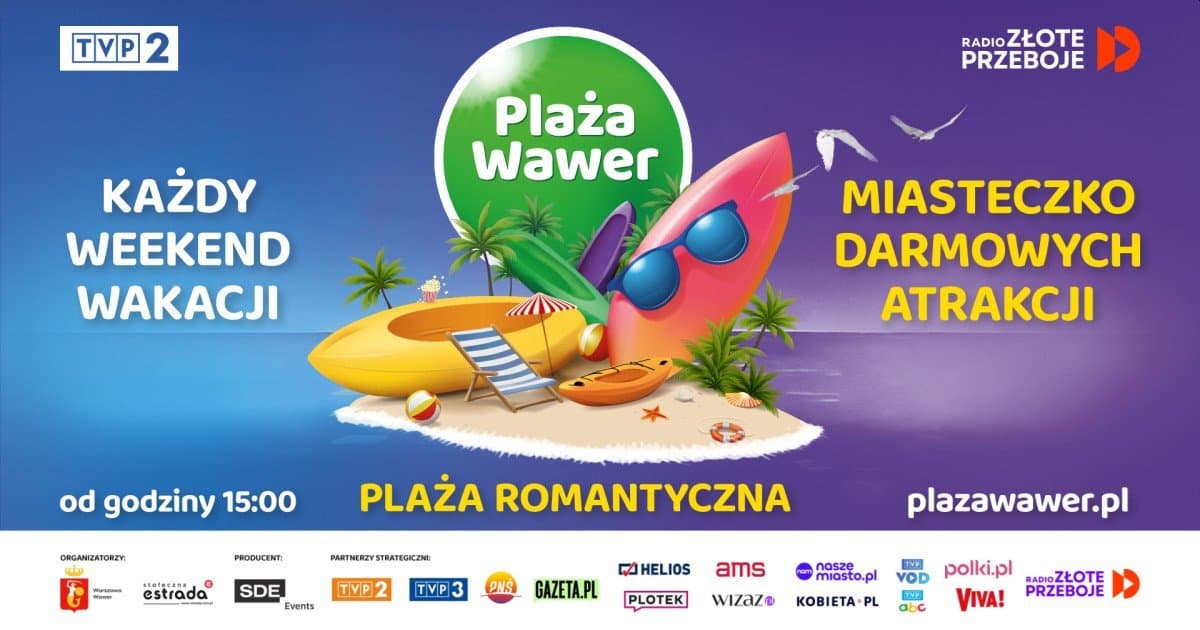 Plaża Wawer 2026. Dwa miesiące bezpłatnych atrakcji nad Wisłą