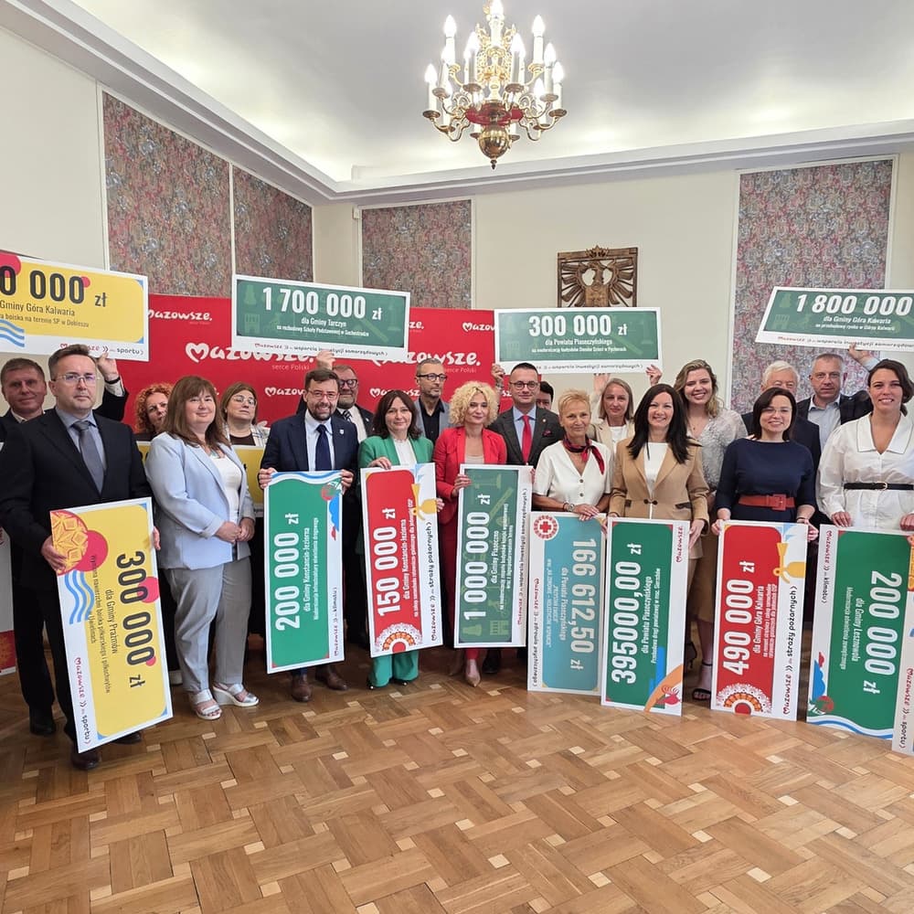 Ponad 8,5 mln zł z budżetu samorządu Mazowsza dla powiatu piaseczyńskiego