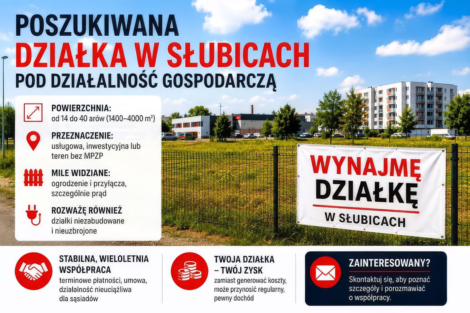 Poszukiwana działka w Słubicach (lub okolicy) pod działalność gospodarczą