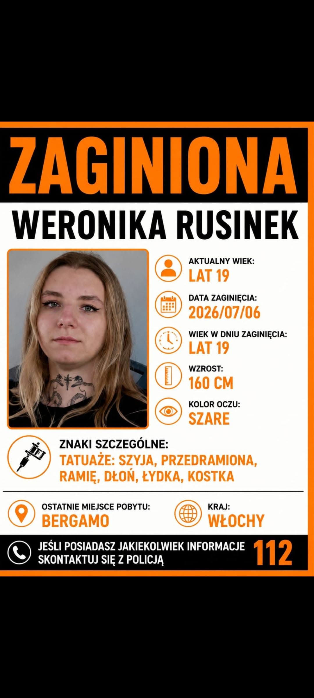 Poszukiwania 19-latki trwają. Zaginęła we Włoszech