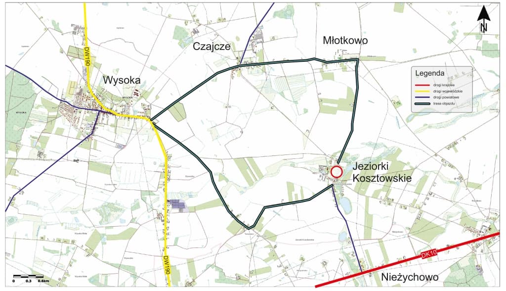 POWIAT PILSKI. ZAMKNIĘCIE DROGI Z POWODU REMONTU. ZALECANY OBJAZD