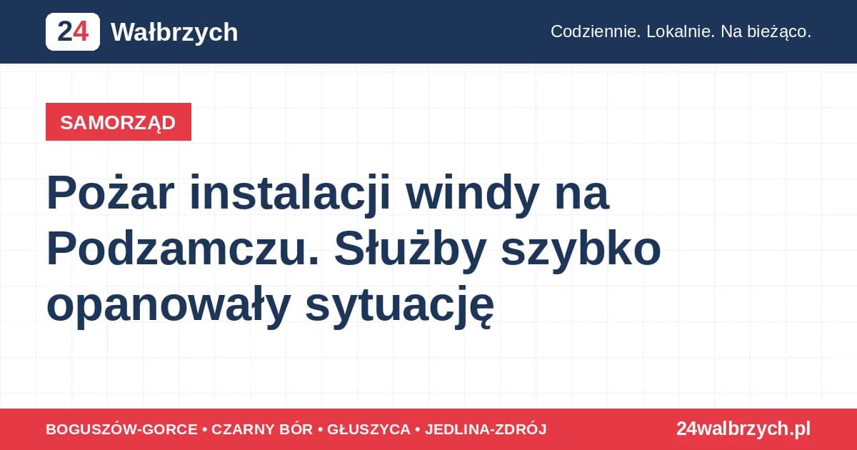 Pożar instalacji windy na Podzamczu. Służby szybko opanowały sytuację