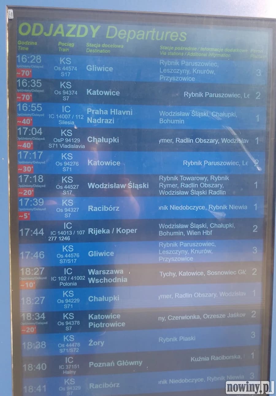 Pożar lokomotywy na szlaku Leszczyny - Rybnik ściągnął lawinę opóźnień pociągów