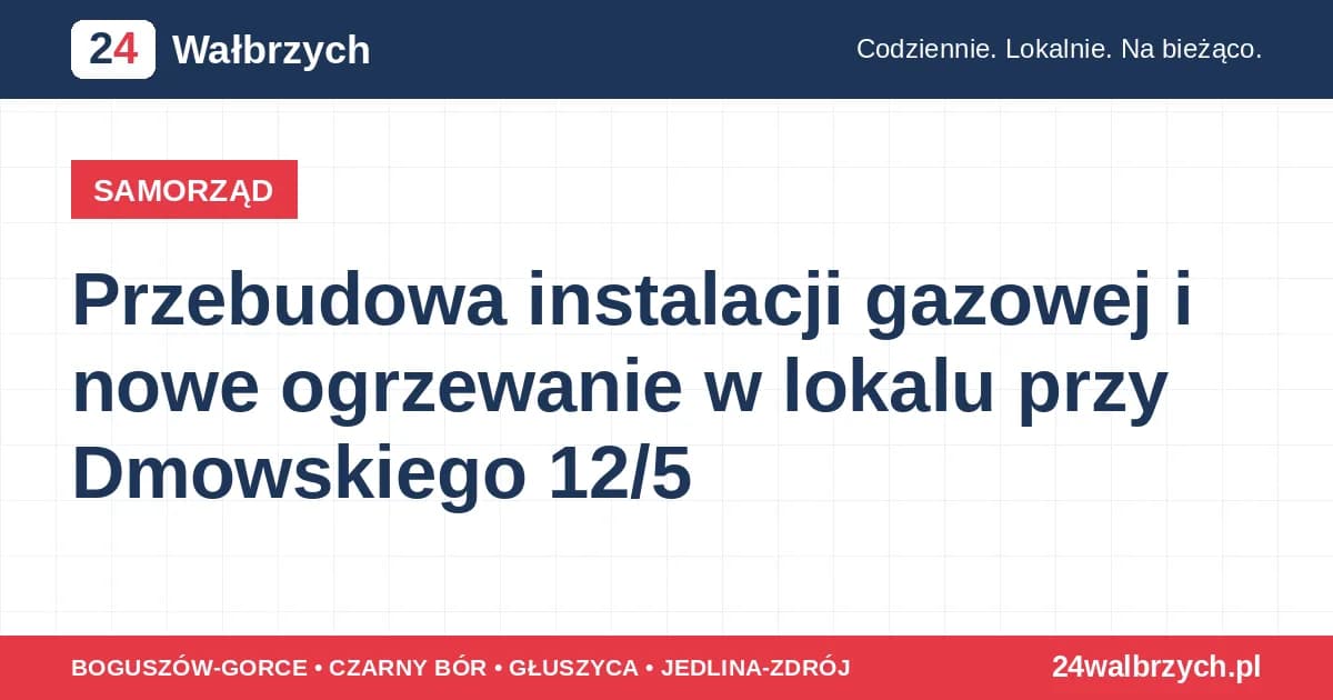 Przebudowa instalacji gazowej i nowe ogrzewanie w lokalu przy Dmowskiego 12/5