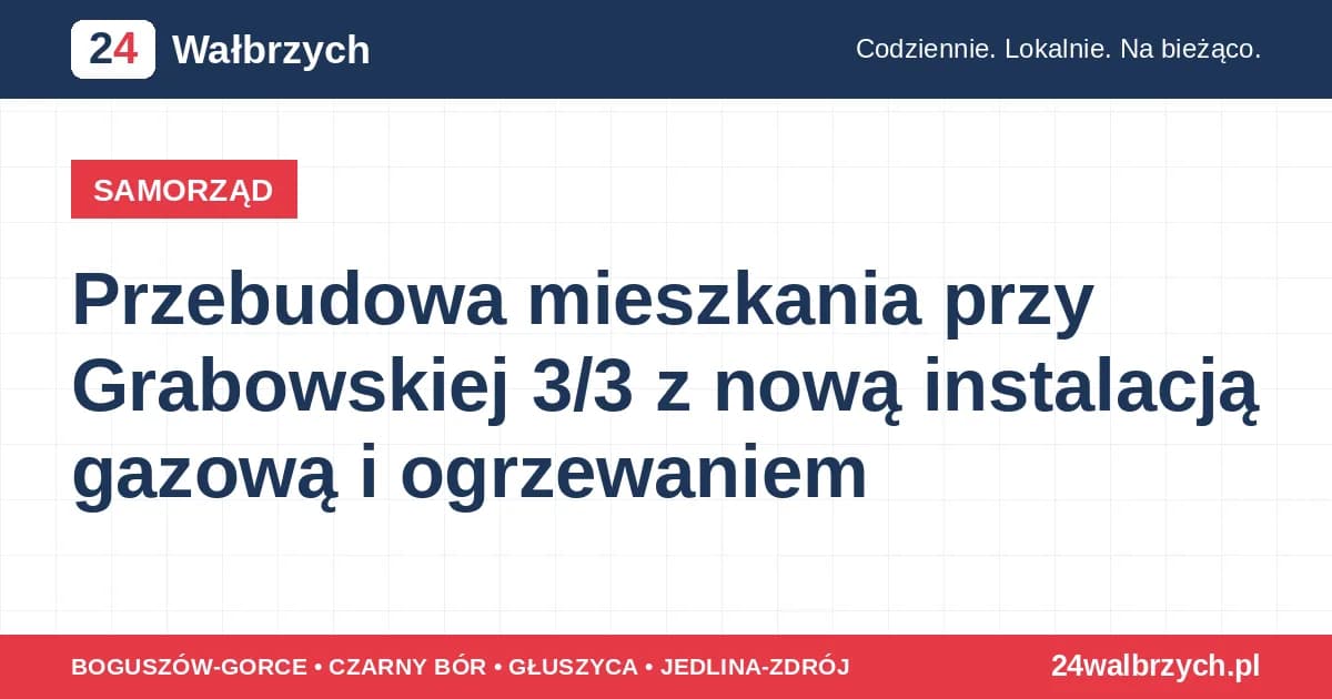 Przebudowa mieszkania przy Grabowskiej 3/3 z nową instalacją gazową i ogrzewaniem