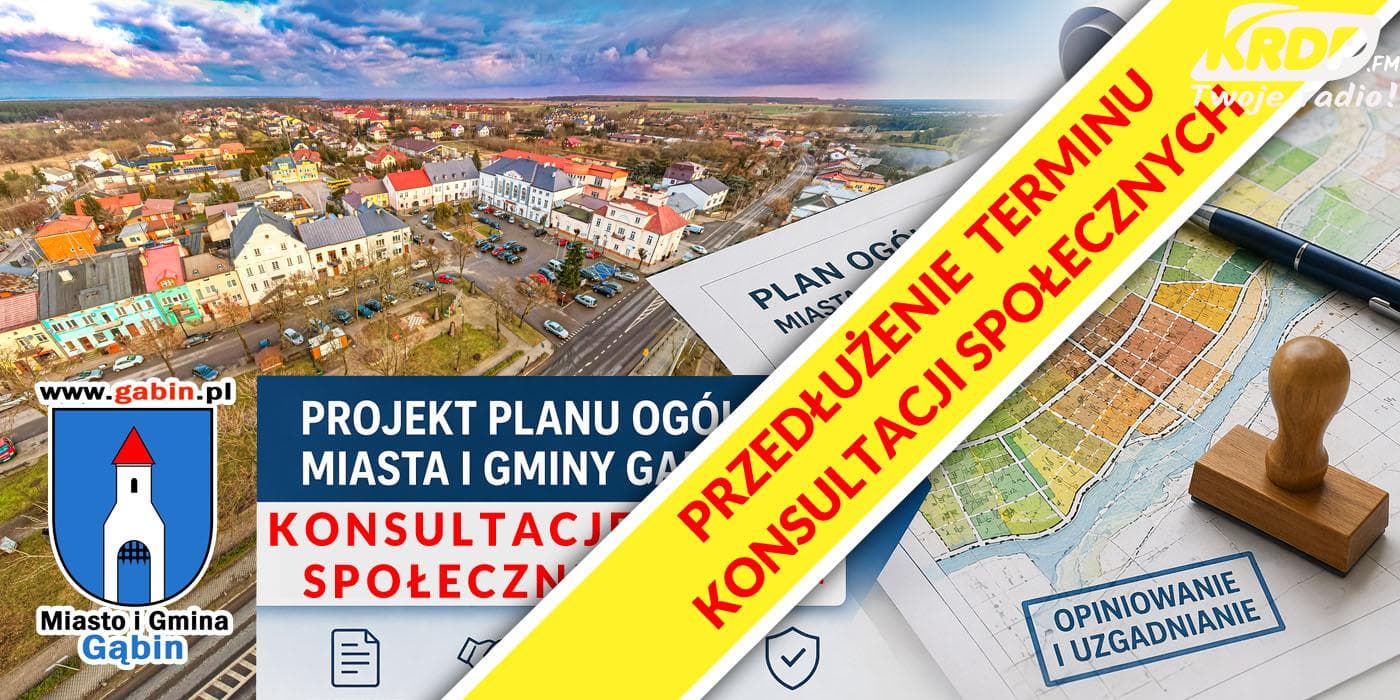 Przedłużenie konsultacji społecznych dotyczących projektu planu ogólnego Miasta i Gminy Gąbin