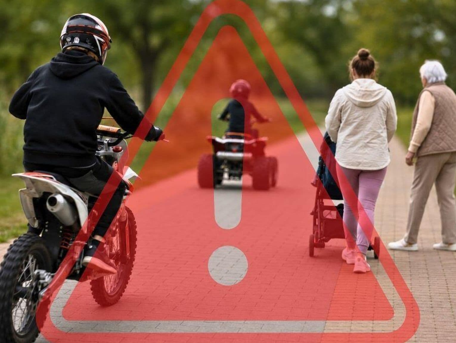 Quady i motocykle na chodnikach oraz w pobliżu żłobka. Gmina Borowie apeluje o rozsądek
