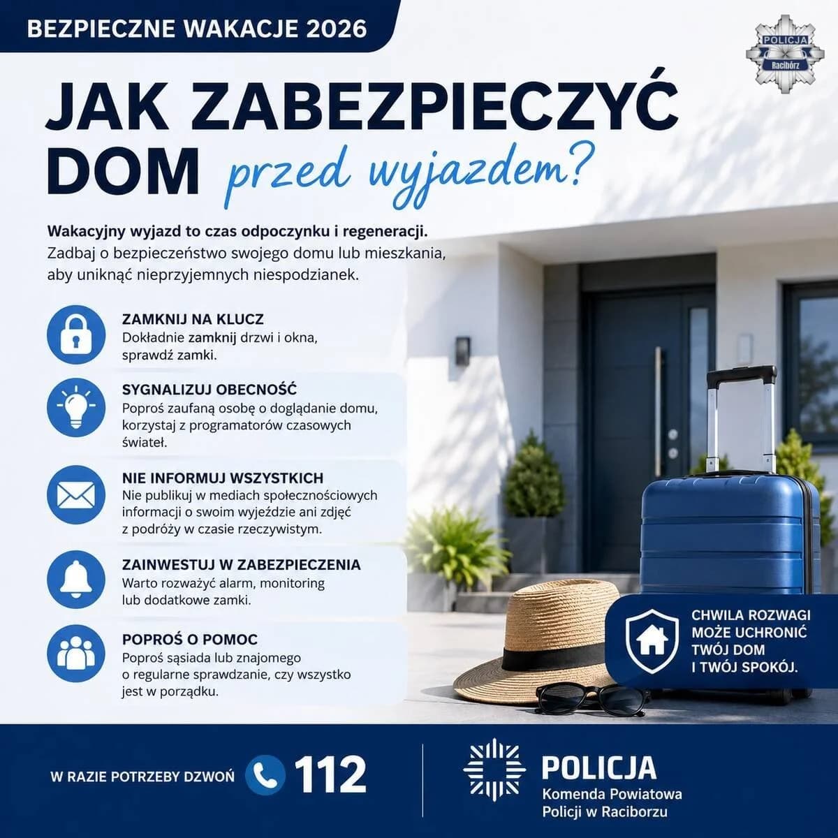 Racibórz: Jak zabezpieczyć dom przed wyjazdem na wakacje