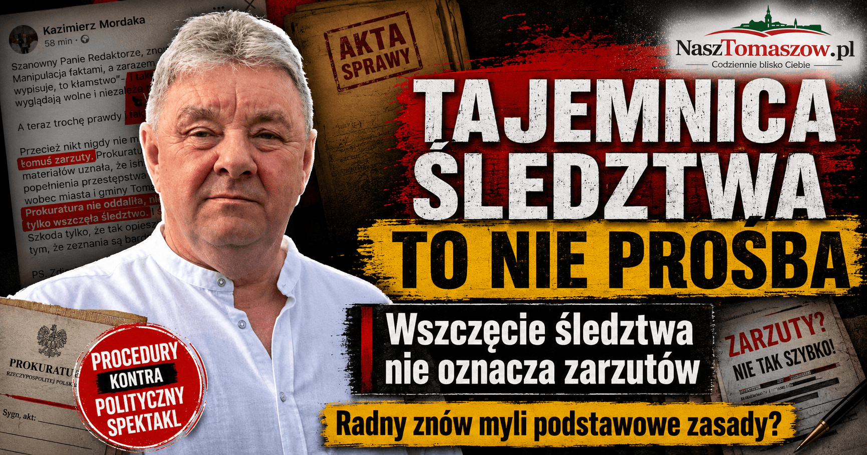 Radny Mordaka znowu myli prokuraturę z politycznym megafonem