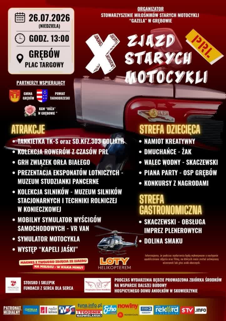 Read article: Grębów. Będą Junaki, SHL-ki i motorynki. X Zjazd Starych Motocykli